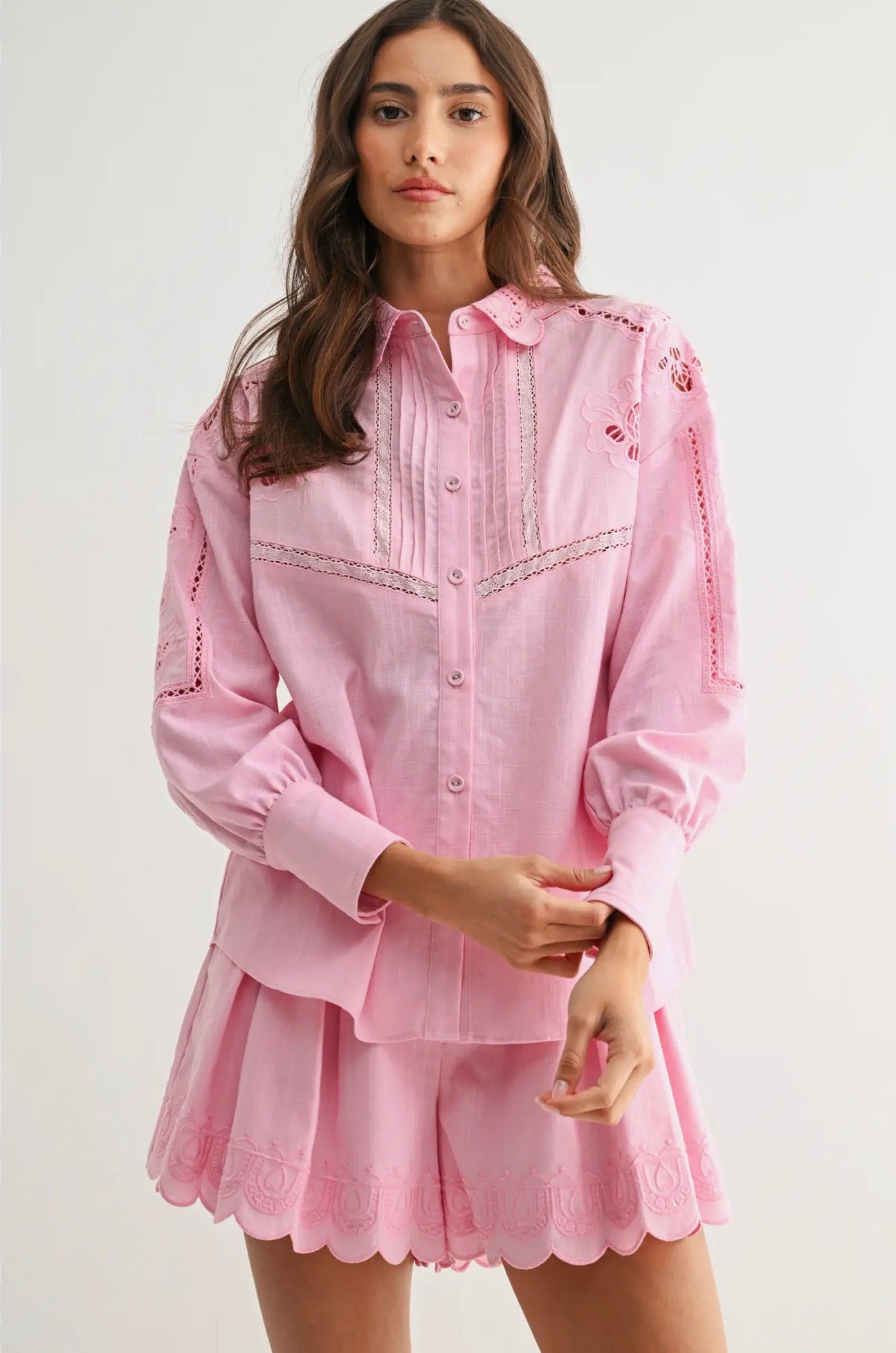 Ari Embroidered Linen Top