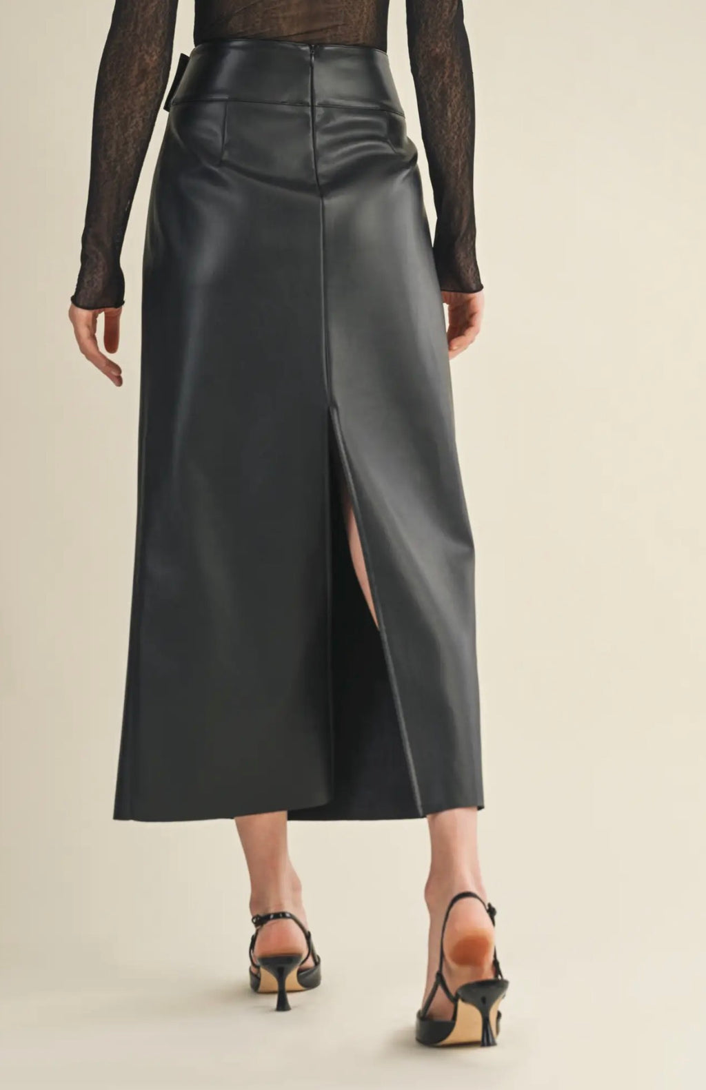 Brooklyn Belted Faux Maxi Skirt