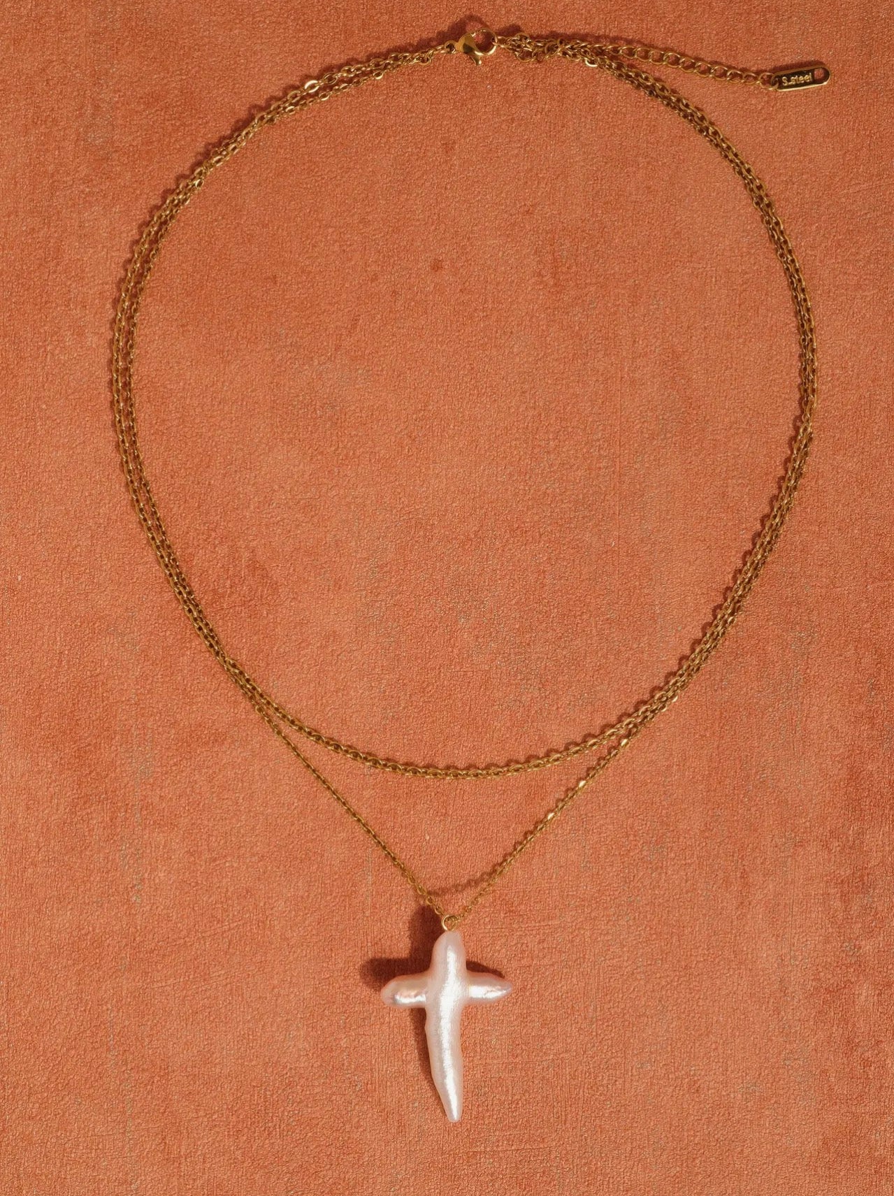 Aurise Freshwater Pearl Cross Necklace