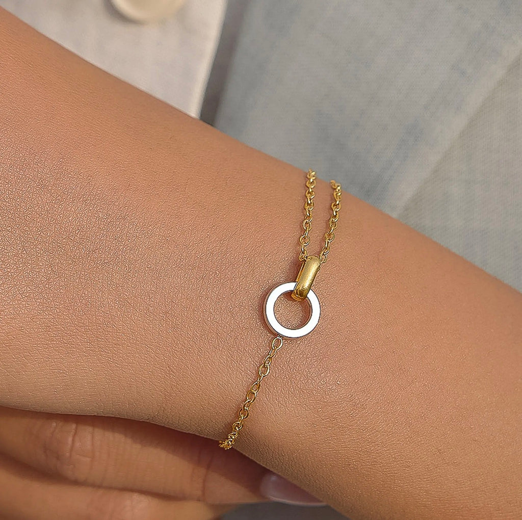 Lenora Two Tone Circle Bracelet