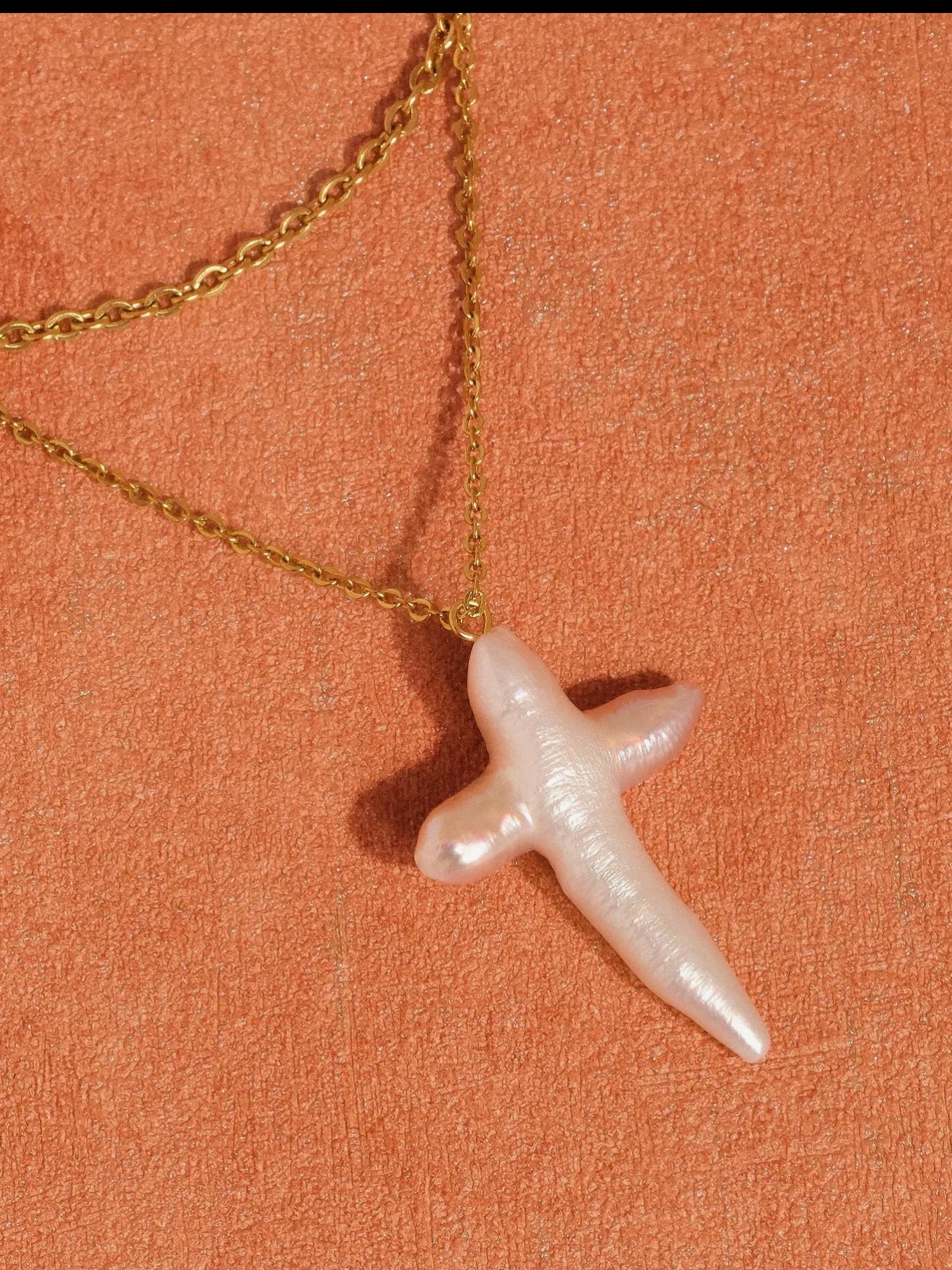 Aurise Freshwater Pearl Cross Necklace