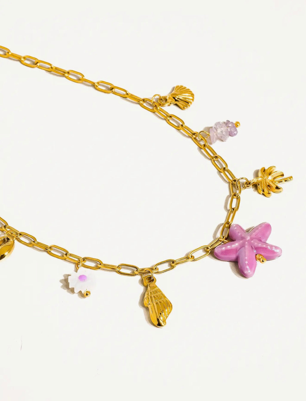 Anya Stars and Palm Charm Necklace